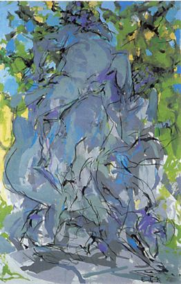 Bacchus Elaine de Kooning Oil and Charcoal on Canvas